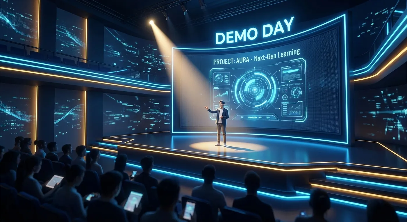 Çocukların yapay zeka projelerini sunduğu Demo Day etkinliği