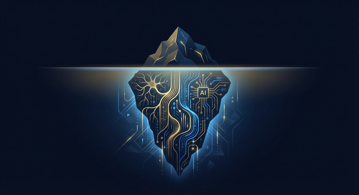 Yapay zeka buzdağı - yüzeyde ChatGPT, derinlerde gerçek AI bilgisi